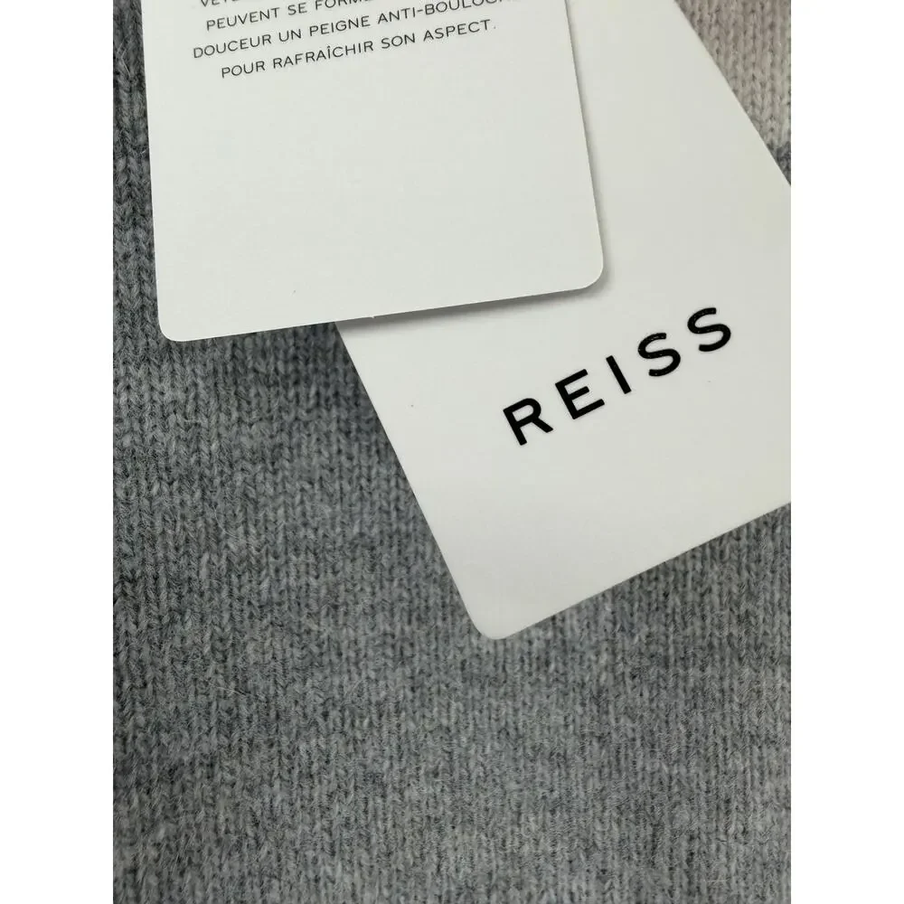 REISS Turner Colour Blocked Crew Neck Jumper Size L NEW $220 Sweater Gray Blue